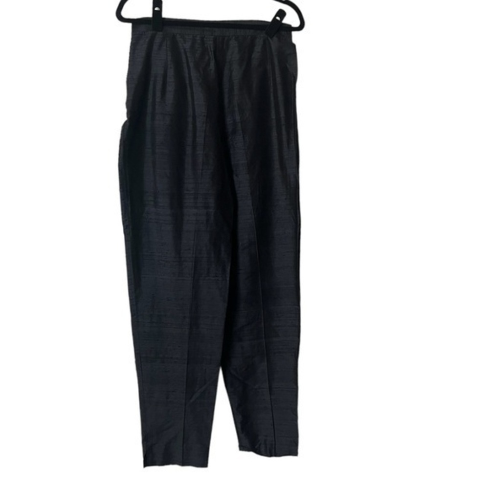 Neiman Marcus Vintage Black Shantung Silk Pants, 12